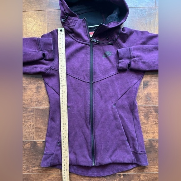 Womens NIKE TECH FLEECE WINDRUNNER Jacket HOODIE Purple Size XS SOLD AS IS - Picture 6 of 7